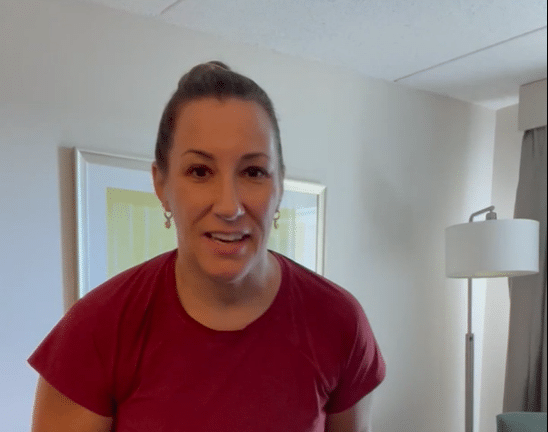 Hotel room strength training by Melissa Perkins, MS, CSCS, C-PT, PES