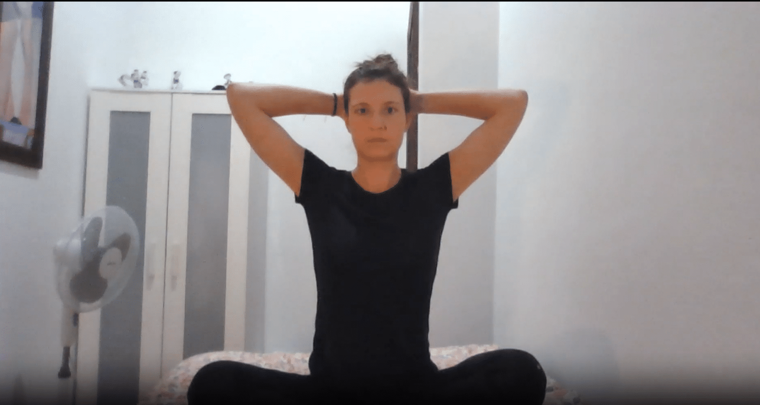 Exercise while traveling - stretching by Katie Frei